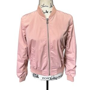 Madewell Pink Loose Fit Bomber Jacket Sz Small